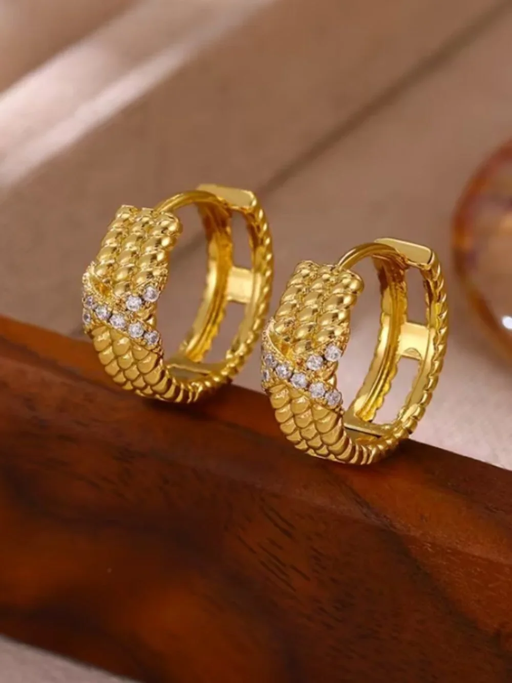 18K Gold Womens Small 2ct Diamond Hoop Earrings Ladies New 18 K Silver Jewelry